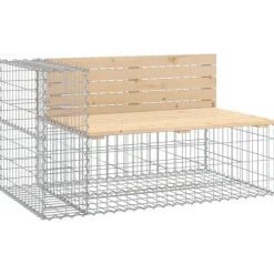 vidaXL - Tuinbank schanskorfontwerp - Massief grenenhout - 122x71x65,5 cm Outlet