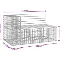 vidaXL - Tuinbank schanskorfontwerp - Massief grenenhout - 122x71x65,5 cm Outlet