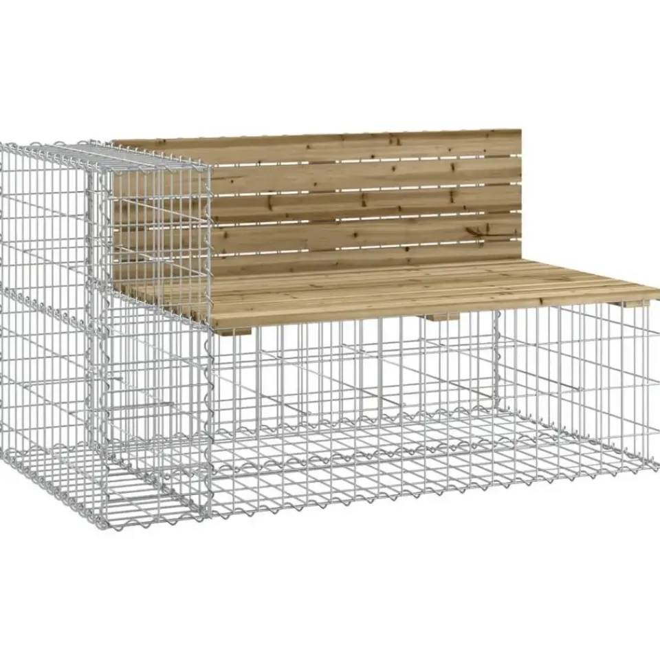 vidaXL - Tuinbank schanskorfontwerp - Geïmpregneerd grenenhout - 122x71x65,5 cm Clearance
