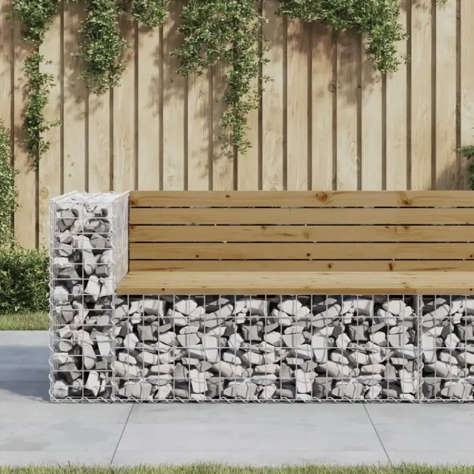 vidaXL - Tuinbank schanskorfontwerp - Geïmpregneerd grenenhout - 122x71x65,5 cm Clearance