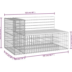 vidaXL - Tuinbank schanskorfontwerp - Geïmpregneerd grenenhout - 122x71x65,5 cm Clearance