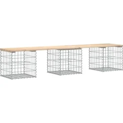 vidaXL - Tuinbank schanskorfontwerp - Massief grenenhout - 203x44x42 cm Clearance