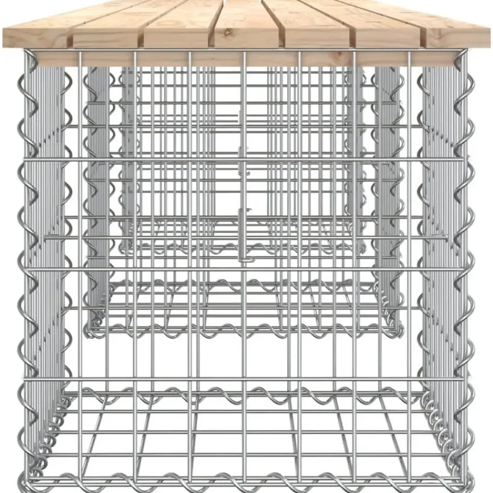 vidaXL - Tuinbank schanskorfontwerp - Massief grenenhout - 203x44x42 cm Clearance