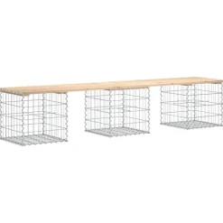 vidaXL - Tuinbank schanskorfontwerp - Massief grenenhout - 203x44x42 cm Clearance