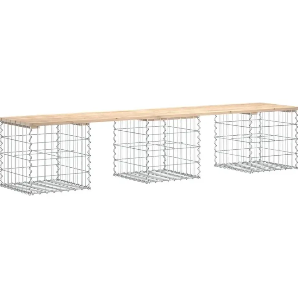 vidaXL - Tuinbank schanskorfontwerp - Massief grenenhout - 203x44x42 cm Clearance