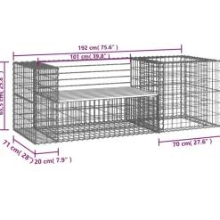 vidaXL - Tuinbank schanskorfontwerp - Geïmpregneerd grenenhout - 192x71x65,5 cm Discount
