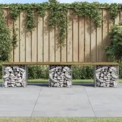 vidaXL - Tuinbank schanskorfontwerp - Geïmpregneerd grenenhout - 203x44x42 cm