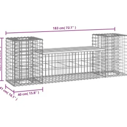vidaXL - Tuinbank schanskorfontwerp - Massief grenenhout - 183x41x60,5 cm Discount