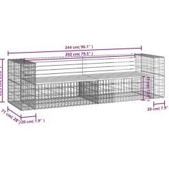 vidaXL - Tuinbank schanskorfontwerp - Massief grenenhout - 244x71x65,5 cm Hot