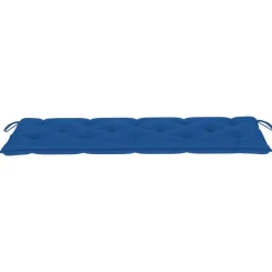vidaXL - Tuinbank stapelbaar met blauw kussen - Teakhout - 159x57.5x90 cm New
