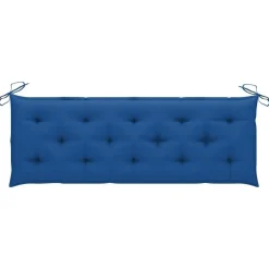 vidaXL - Tuinbank stapelbaar met blauw kussen - Teakhout - 159x57.5x90 cm New