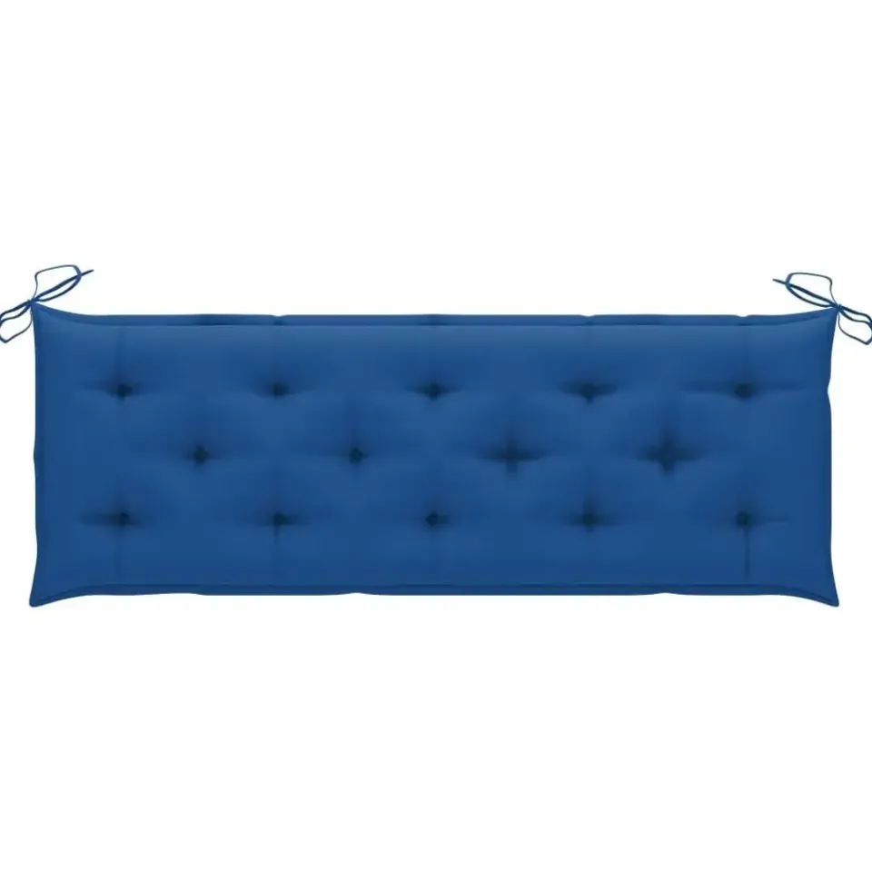 vidaXL - Tuinbank stapelbaar met blauw kussen - Teakhout - 159x57.5x90 cm New