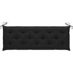 vidaXL - Tuinbank stapelbaar met zwart kussen - Teakhout - 159x57.5x90 cm Sale