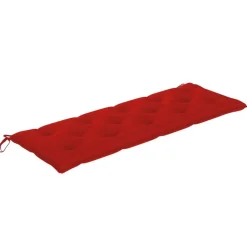 vidaXL - Tuinbank stapelbaar met rood kussen - Teakhout - 159x57.5x90 cm Sale