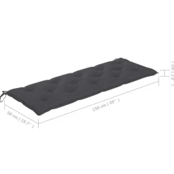 vidaXL - Tuinbank stapelbaar met antraciet kussen - Teakhout - 159x57.5x90 cm