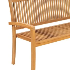 vidaXL - Tuinbank stapelbaar met crème kussen - Teakhout - 159x57.5x90 cm Sale