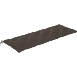 vidaXL - Tuinbank stapelbaar met taupe kussen - Teakhout - 159x57.5x90 cm Online