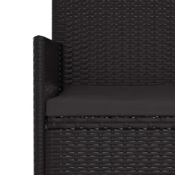 vidaXL - Tuinbank 2-zits - Zwart - Poly rattan - Met zwart kussens Online