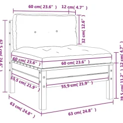 vidaXL - Tuinbank zonder armleuning - Bruin - Hout - 2 stuks - Met kussens Hot