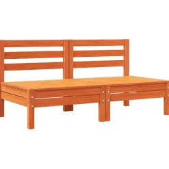 vidaXL - Tuinbank zonder armleuning - Bruin - Hout - 2 stuks - Met kussens Hot