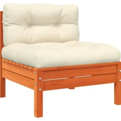 vidaXL - Tuinbank zonder armleuning - Bruin - Hout - 2 stuks - Met kussens Hot