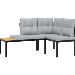 vidaXL - Tuinbanken met lichtgrijs kussens - Gepoedercoat staal - 2 stuks Hot