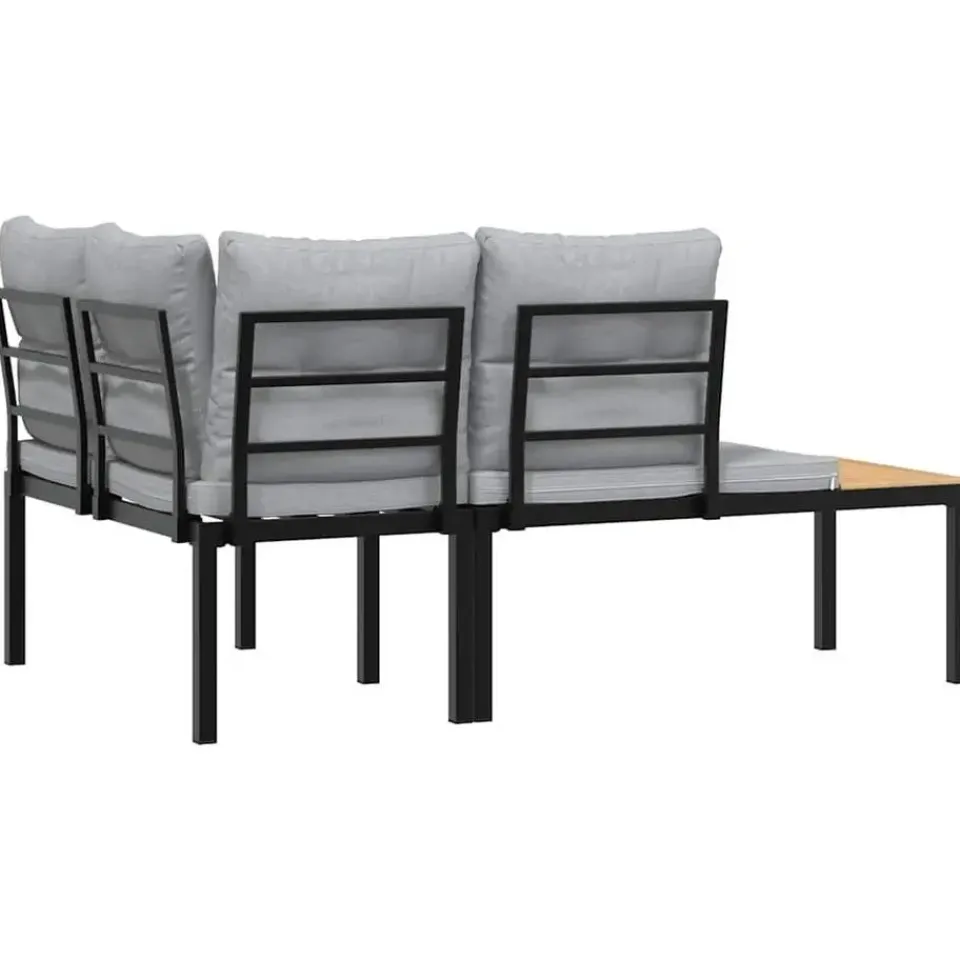 vidaXL - Tuinbanken met lichtgrijs kussens - Gepoedercoat staal - 2 stuks Hot