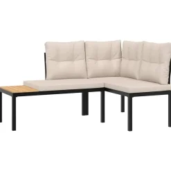 vidaXL - Tuinbanken met taupe kussens - Gepoedercoat staal - 2 stuks Discount