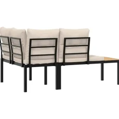 vidaXL - Tuinbanken met taupe kussens - Gepoedercoat staal - 2 stuks Discount