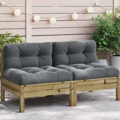 vidaXL - Tuinbanken zonder armleuninge - Bruin - Hout - 2 stuks Online