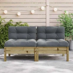 vidaXL - Tuinbanken zonder armleuninge - Bruin - Hout - 2 stuks Online