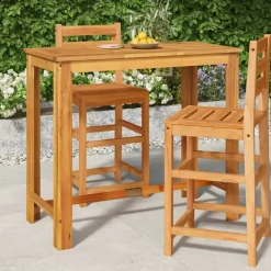 vidaXL - Tuinbartafel - Bruin - Massief acaciahout - 120 x 60 x 105 cm Online