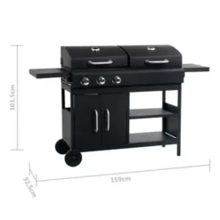 vidaXL - Tuingrill - Zwart - Staal Discount