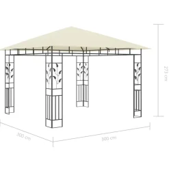 vidaXL - Tuinhuisje - Crème - Stof - 3 x 3 x 2.73 m Hot