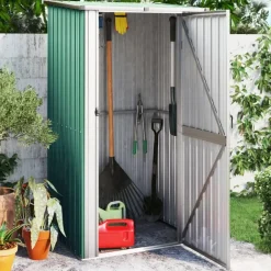 vidaXL - Tuinhuisje - Groen - Staal Discount
