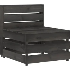 vidaXL - Tuinmiddenbank pallet - Grijs - Geïmpregneerd grenenhout - 60x70x66 cm Clearance