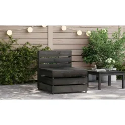 vidaXL - Tuinmiddenbank pallet - Grijs - Geïmpregneerd grenenhout - 60x70x66 cm Clearance