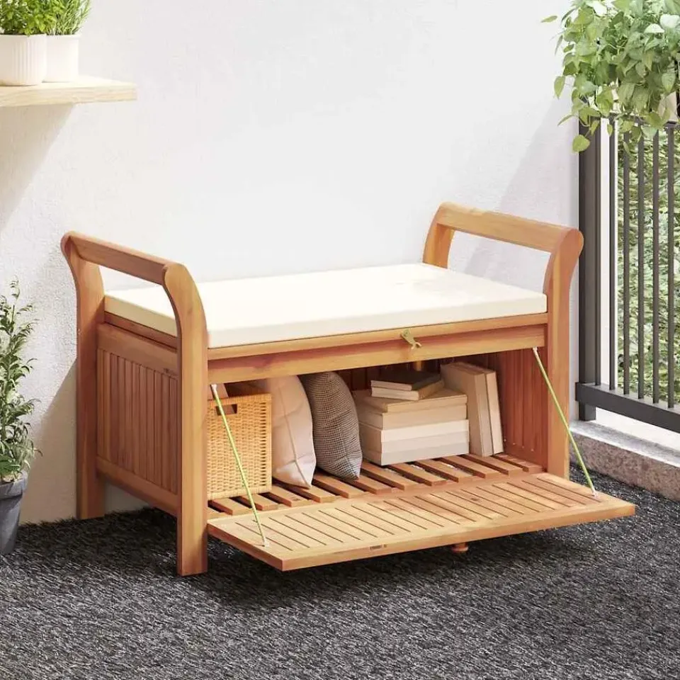 vidaXL - Tuinopbergbank - Bruin - Hout Outlet