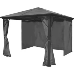 vidaXL - Tuinpaviljoen - Antraciet - Stof - 300 x 300 cm Outlet