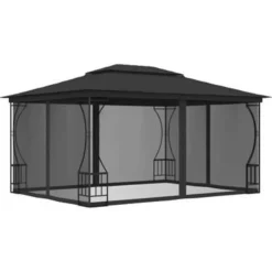 vidaXL - Tuinpaviljoen - Antraciet - Stof Online