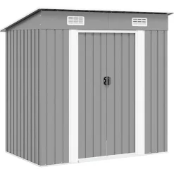 vidaXL - Tuinschuur - Grijs - Staal Discount