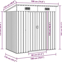 vidaXL - Tuinschuur - Grijs - Staal Discount