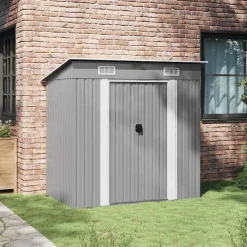 vidaXL - Tuinschuur - Grijs - Staal Discount