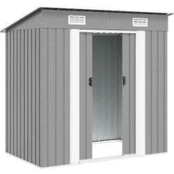vidaXL - Tuinschuur - Grijs - Staal Discount