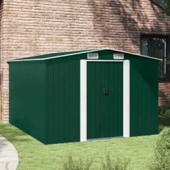 vidaXL - Tuinschuur - Groen - Staal Best