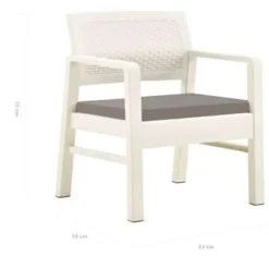 vidaXL - Tuinset - Wit - Kunststof Discount