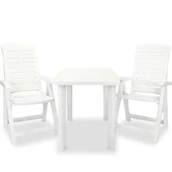 vidaXL - Tuinset - Wit - Kunststof Clearance