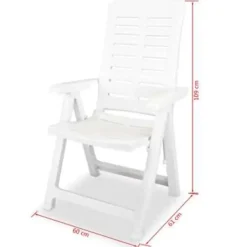 vidaXL - Tuinset - Wit - Kunststof Clearance