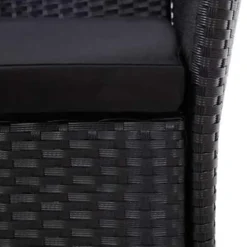 vidaXL - Tuinset - Zwart - Poly rattan - 190 cm tafellengte Sale