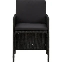 vidaXL - Tuinset - Zwart - Poly rattan - 5 stuks - Met kussens Hot
